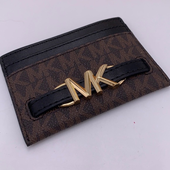 MICHAEL KORS Reed Large Card Holder Case Wallet Brown /Black MK NWT - Picture 7 of 9